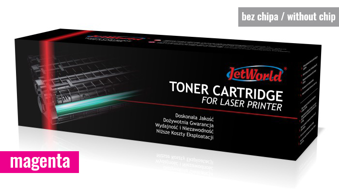 Toner JetWorld zamiennik HP 207A W2213A Color LaserJet Pro M255dw, M255nw, MFP M282nw, MFP M283cdw, MFP M283fdn, MFP M283fdw 1.25K Magenta (toner bez chipa - należy przełożyć z kasety OEM A lub X - zapoznaj się z instrukcją)