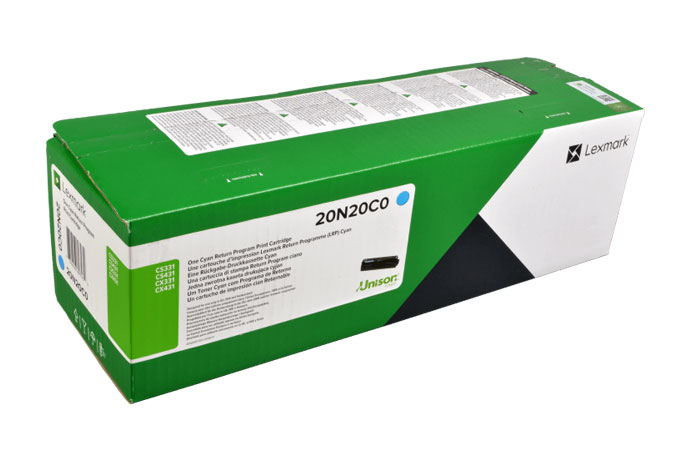 Oryginalny Toner Cyan Lexmark CS331, CX331, CS431, CX431 (20N20C0)