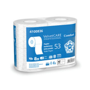 Papier toaletowy celulozowy VELVET Comfort, 2-warstwowy, 486 listków, 4szt., biały